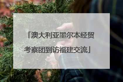 澳大利亚墨尔本经贸考察团到访福建交流
