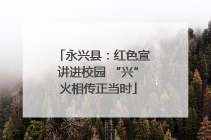 永兴县：红色宣讲进校园 “兴”火相传正当时