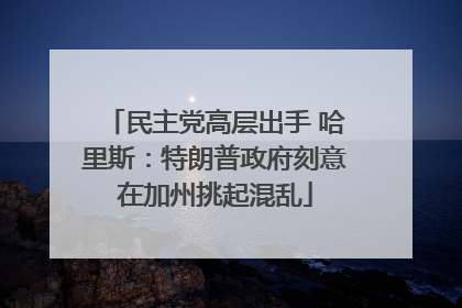 民主党高层出手 哈里斯：特朗普政府刻意在加州挑起混乱