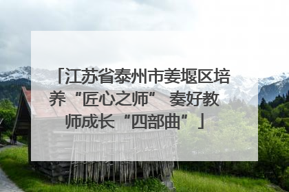 江苏省泰州市姜堰区培养“匠心之师” 奏好教师成长“四部曲”