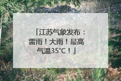 江苏气象发布：雷雨！大雨！最高气温35℃！