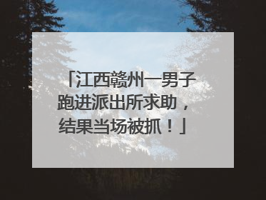 江西赣州一男子跑进派出所求助，结果当场被抓！