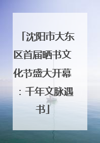 沈阳市大东区首届晒书文化节盛大开幕：千年文脉遇书