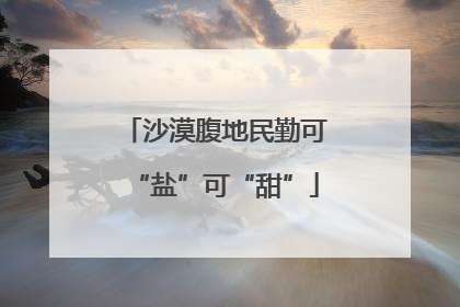 沙漠腹地民勤可“盐”可“甜”