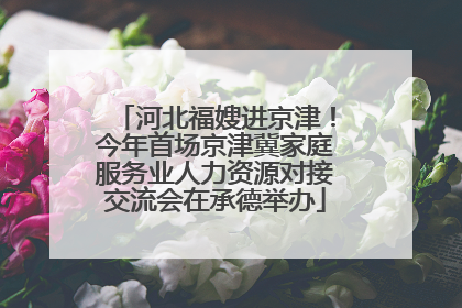 河北福嫂进京津！今年首场京津冀家庭服务业人力资源对接交流会在承德举办