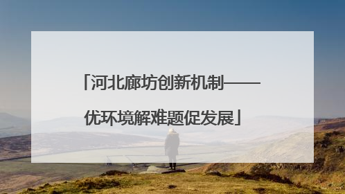 河北廊坊创新机制——优环境解难题促发展
