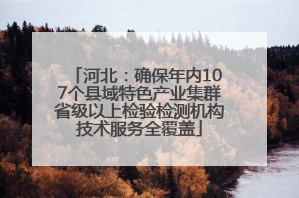 河北：确保年内107个县域特色产业集群省级以上检验检测机构技术服务全覆盖