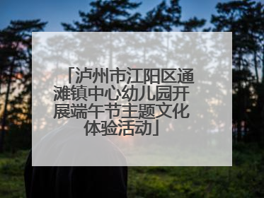 泸州市江阳区通滩镇中心幼儿园开展端午节主题文化体验活动