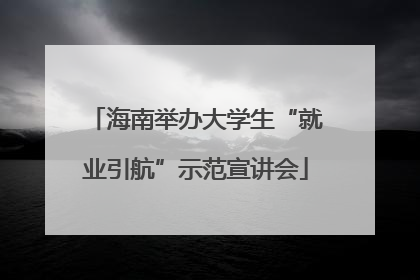 海南举办大学生“就业引航”示范宣讲会