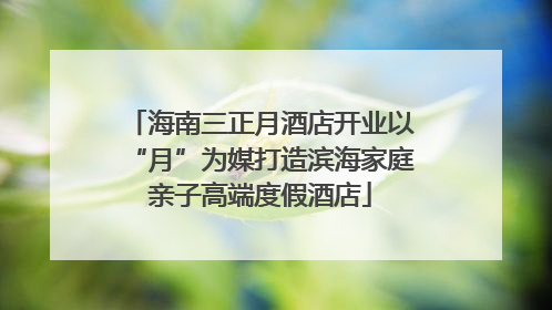 海南三正月酒店开业以“月”为媒打造滨海家庭亲子高端度假酒店