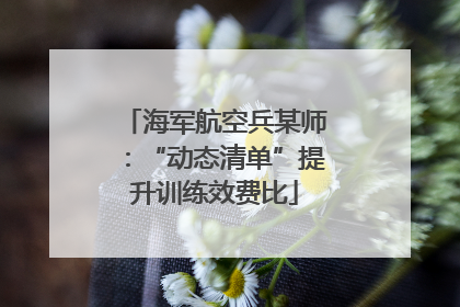 海军航空兵某师：“动态清单”提升训练效费比