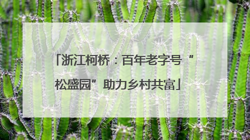 浙江柯桥：百年老字号“松盛园”助力乡村共富