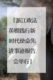 浙江政法英模践行新时代使命先进事迹报告会举行