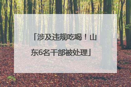 涉及违规吃喝！山东6名干部被处理