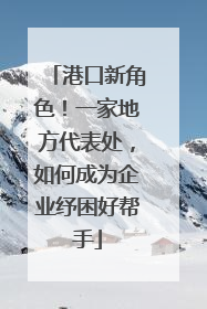 港口新角色！一家地方代表处，如何成为企业纾困好帮手