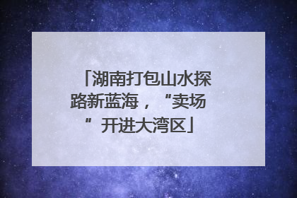 湖南打包山水探路新蓝海，“卖场”开进大湾区