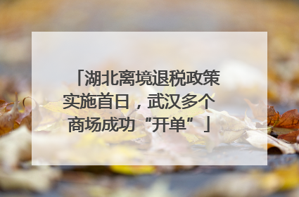 湖北离境退税政策实施首日，武汉多个商场成功“开单”
