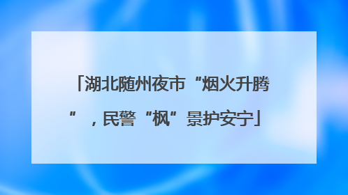 湖北随州夜市“烟火升腾”，民警“枫”景护安宁