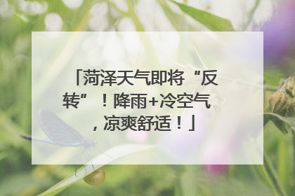 菏泽天气即将“反转”！降雨+冷空气，凉爽舒适！