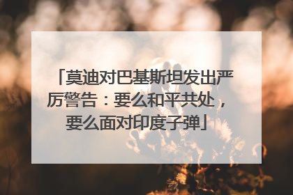 莫迪对巴基斯坦发出严厉警告：要么和平共处，要么面对印度子弹