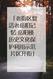 老街区复活老岳阳记忆 岳阳楼历史文化保护利用示范片区开街