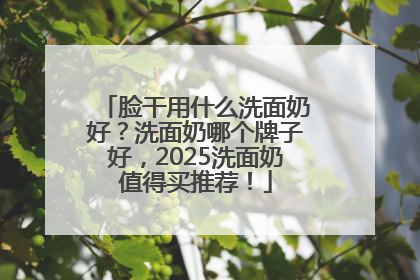 脸干用什么洗面奶好？洗面奶哪个牌子好，2025洗面奶值得买推荐！