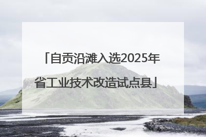 自贡沿滩入选2025年省工业技术改造试点县