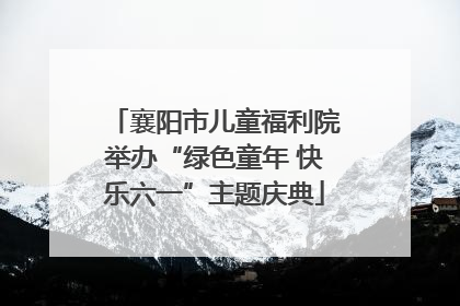 襄阳市儿童福利院举办“绿色童年 快乐六一”主题庆典