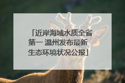 近岸海域水质全省第一 温州发布最新生态环境状况公报