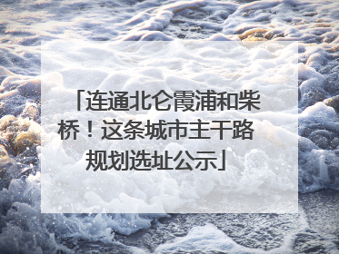 连通北仑霞浦和柴桥！这条城市主干路规划选址公示