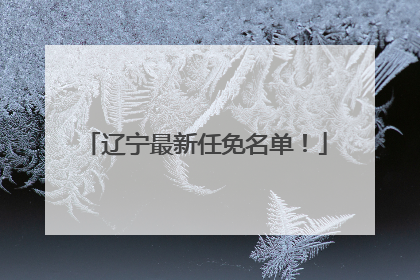 辽宁最新任免名单！