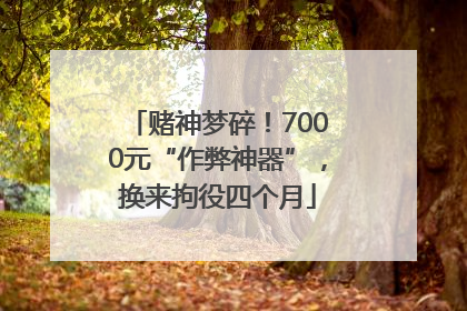 赌神梦碎！7000元“作弊神器”，换来拘役四个月