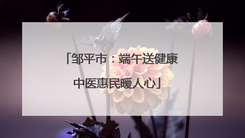 邹平市：端午送健康 中医惠民暖人心