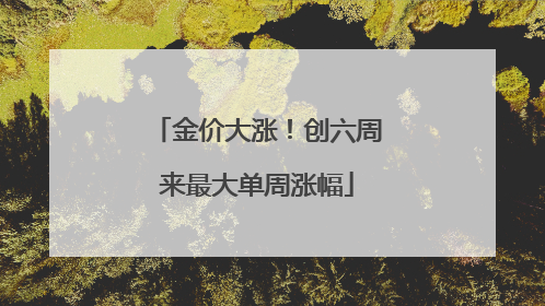 金价大涨！创六周来最大单周涨幅