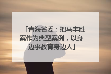 青海省委：把马丰胜案作为典型案例，以身边事教育身边人