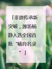 非遗传承新突破，潍坊杨静入选全国首批“哺育名录”