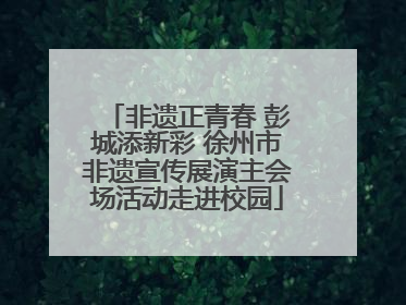 非遗正青春 彭城添新彩 徐州市非遗宣传展演主会场活动走进校园