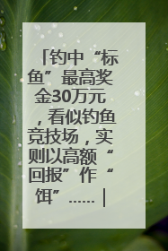 钓中“标鱼”最高奖金30万元，看似钓鱼竞技场，实则以高额“回报”作“饵”……｜今晚九点半