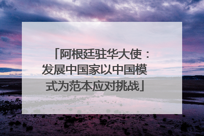 阿根廷驻华大使：发展中国家以中国模式为范本应对挑战