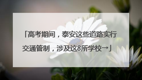 高考期间，泰安这些道路实行交通管制，涉及这8所学校→