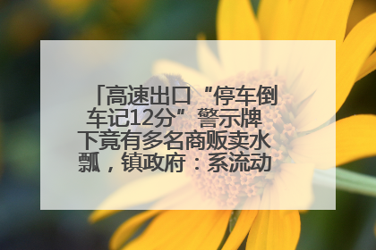 高速出口“停车倒车记12分”警示牌下竟有多名商贩卖水瓢，镇政府：系流动摊位，已多次劝离