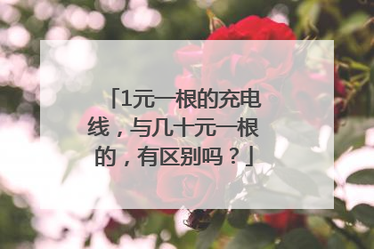 1元一根的充电线，与几十元一根的，有区别吗？
