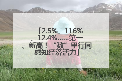 2.5%、116%、12.4%……第一、新高！“数”里行间感知经济活力