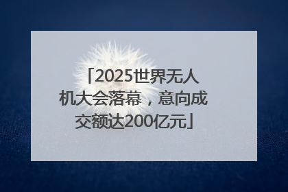 2025世界无人机大会落幕，意向成交额达200亿元