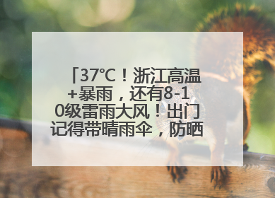 37℃！浙江高温+暴雨，还有8-10级雷雨大风！出门记得带晴雨伞，防晒防雨两手抓！