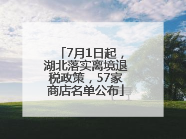 7月1日起，湖北落实离境退税政策，57家商店名单公布