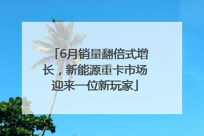 6月销量翻倍式增长，新能源重卡市场迎来一位新玩家