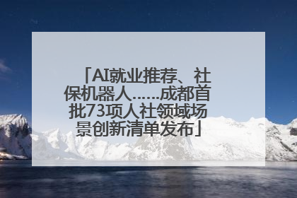 AI就业推荐、社保机器人……成都首批73项人社领域场景创新清单发布