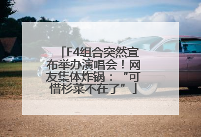 F4组合突然宣布举办演唱会！网友集体炸锅：“可惜杉菜不在了”